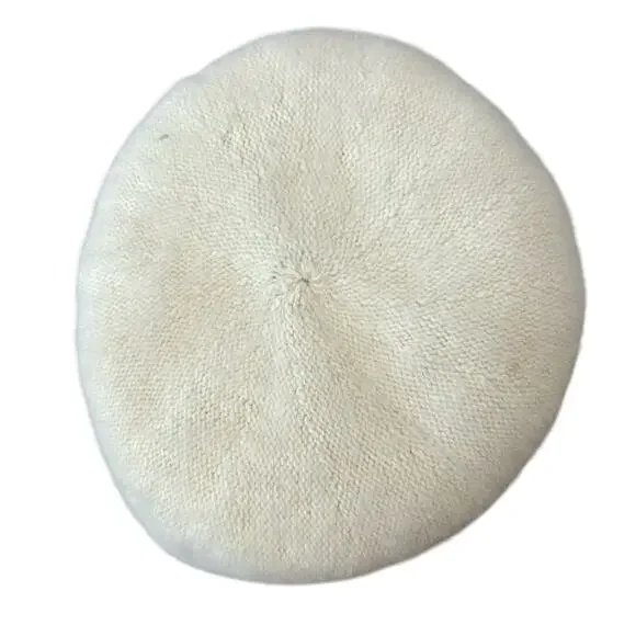 Angora rabbit, wool bucket hat- fuzzy cream- OS- vintage some wear-Y2K retro - Picture 3 of 6